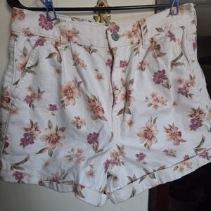 America Eagle Floral Denim Shorts